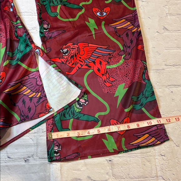 Dressed in Lala NWOT Wild Whimsey Satin Pant (pant only) - Picture 10 of 12